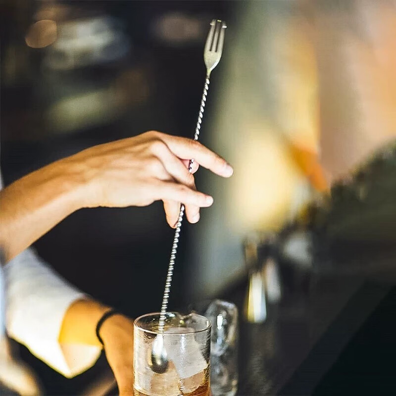 Bar Soul Japanese Reverse Bar Spoon Bar Spoon Thin Thread Stirring Spoon Bar Mixing Spoon Bartender Testing Spoon Bar Utensils Mixing Tools 30cm Mirror Version