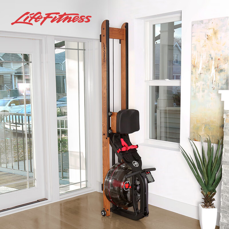 LIFEFITNESS rowing machine HX household water resistance solid wood rowing machine foldable aerobic fitness equipment imported solid wood color