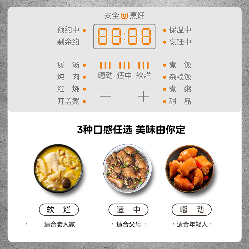 Midea brand official 0-coating electric pressure cooker high-pressure 5L dual-gallon household fully-automatic intelligent appointment opening lid stew soup MY-E5622 rice cooker for 4-6 people