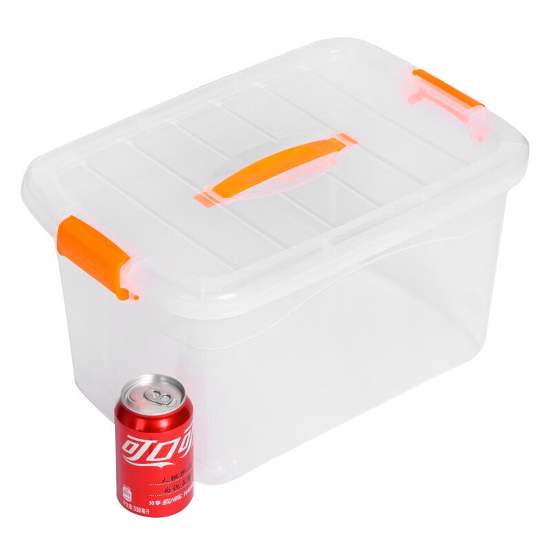 Jinshiluo K6031 Colorful Storage Box with Handle Turnover Box with Pulley Storage Box Miscellaneous Tool Organizing Box with Cover Transparent 27L