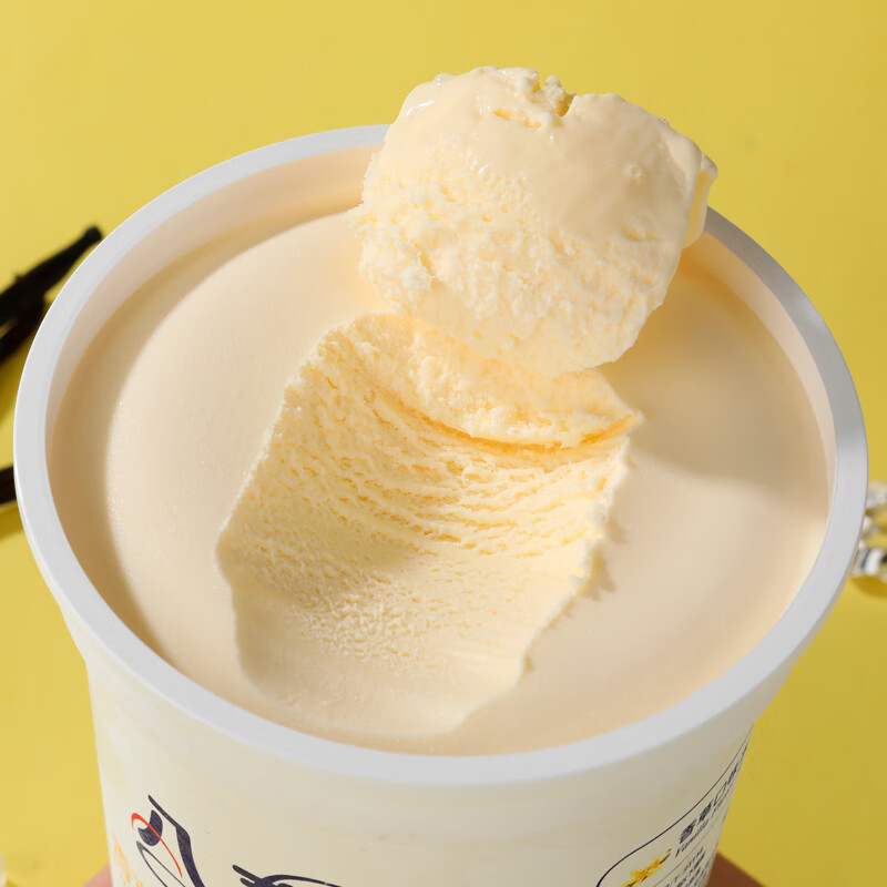 Baxi Ice Cream Vanilla Flavor 550g*1 Bucket Family Pack Raw Milk Ice Cream Bucket