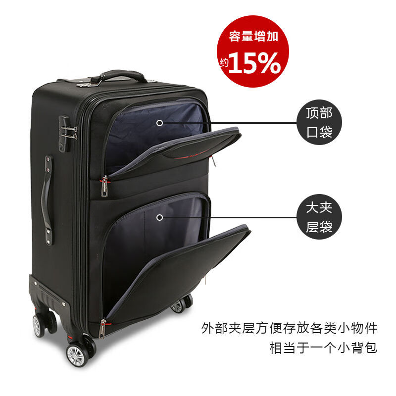 Liyaodou new large-capacity suitcase Oxford trolley suitcase for male and female students trendy suitcase Korean style canvas password box leather suitcase non-waterproof Oxford cloth caster 20 inches can be boarded for personal short-term travel