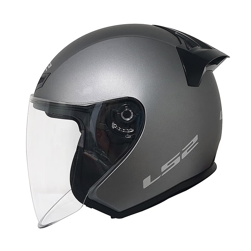 LS2 new motorcycle helmet quarter helmet electric moped four seasons large tail large size men and women half helmet OF608 matte light gray 2XL (recommended 59-60CM)