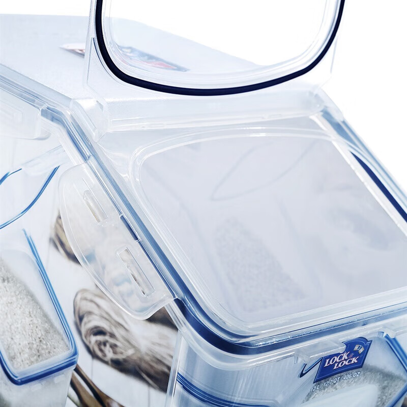 LOCK&LOCK plastic grain rice bucket sealed storage rice box 12 liters (can hold 10kg rice) with pulley and free measuring cup