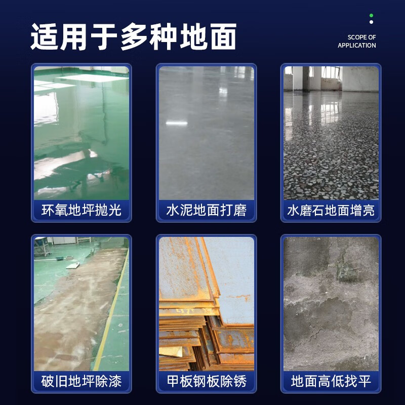 Xuncheng epoxy floor grinder grinder water grinder concrete cement floor dust-free renovation rust removal polishing small scale 350 built-in fan model (220V)