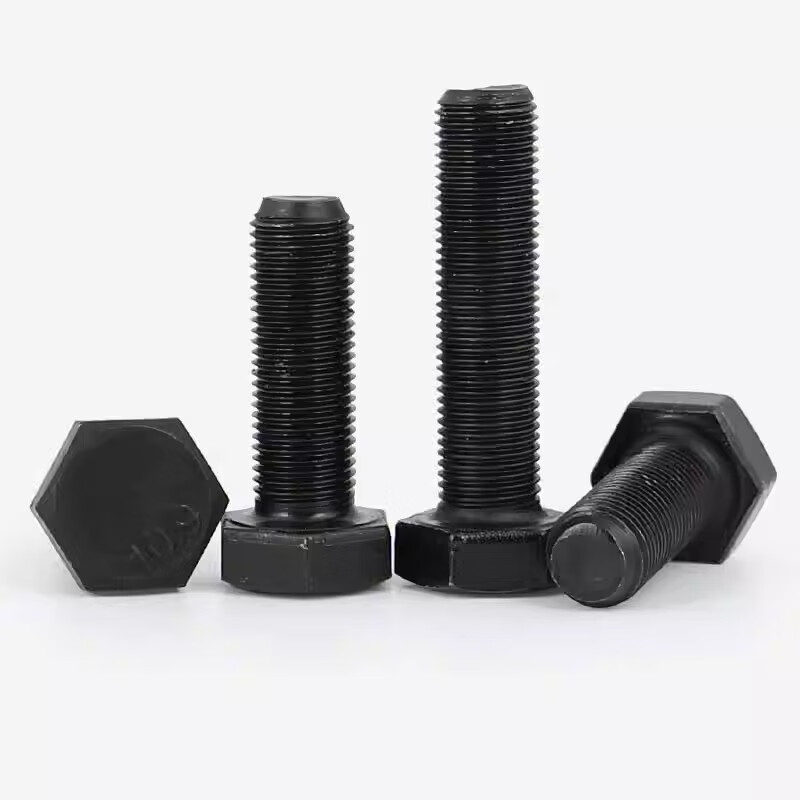 Bingneng black 10.9 grade high-strength fine-thread external hexagonal screw screw fine-thread fine buckle bolt filament screw M16-M20 M16*1.5*55 full thread 5 pieces