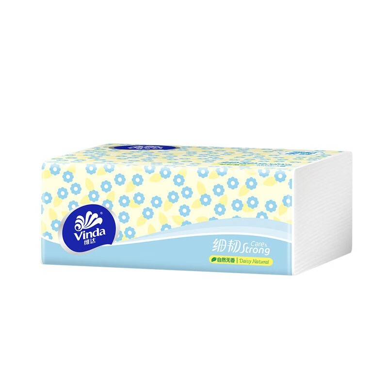 Vinda thin and tough 100-pack facial tissue household sanitary napkins household natural unscented tissue paper 3-layer 100-pack * 8 packs