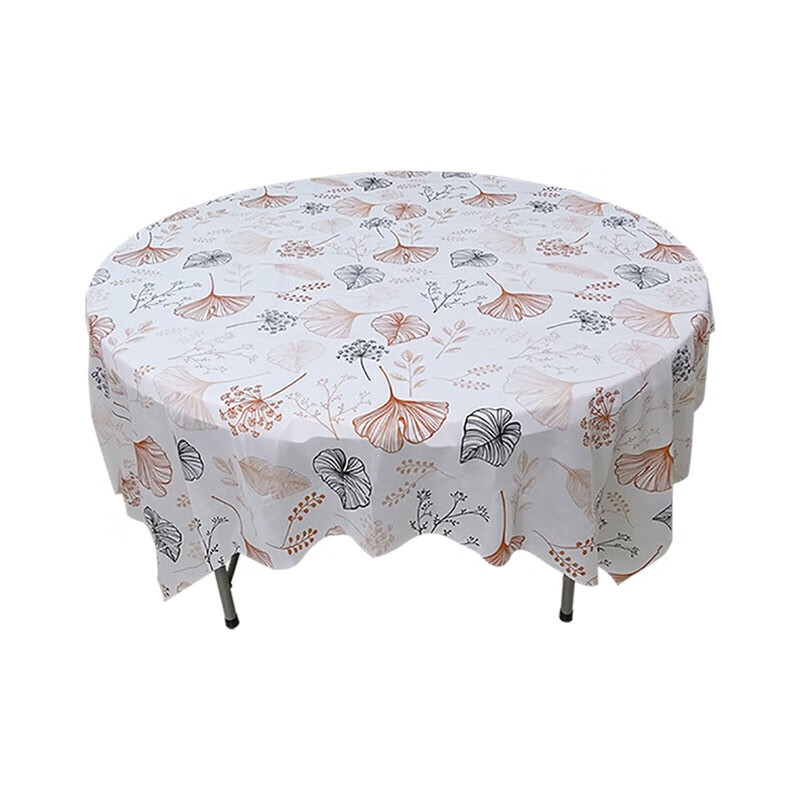 Pack of 10 disposable tablecloths round table plastic tablecloth printed tablecloth thickened party home square tablecloth hotel tablecloth disposable 1.8m apricot pattern 10 pieces