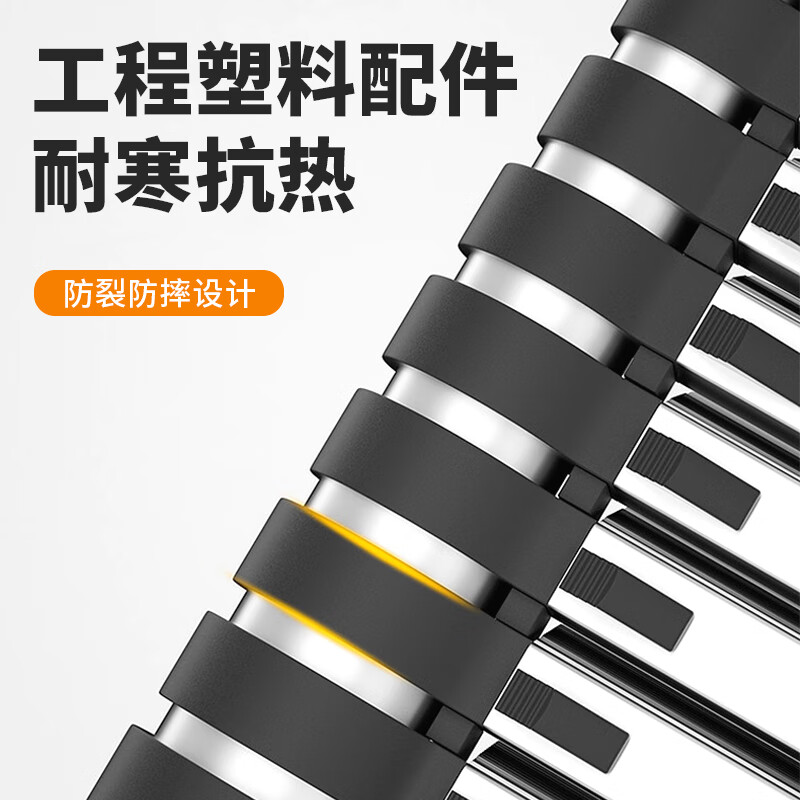 Haike Yijia single-sided aluminum alloy telescopic ladder portable bamboo single ladder multi-functional joint lift engineering ladder attic staircase straight ladder single-sided telescopic ladder 4.4 meters