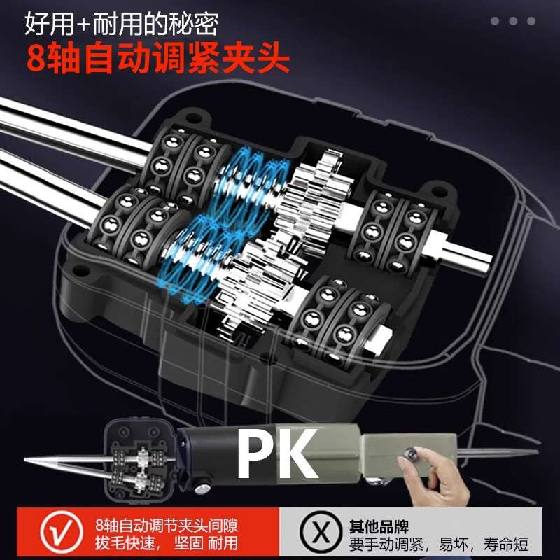 Baihaojia Feathering Artifact Electric Chicken, Duck, Goose and Poultry Feathering Device Household Duck Killing Depilation Machine Commercial Fully Automatic Feathering Device Flagship Charging + 1 Set of Machines Feathering Device Upgraded Adjustable Chuck丨Fine Hair Nemesis丨Commercial High Power