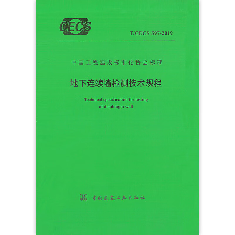 T/CECS 597-2019 Technical Regulations for Inspection of Underground Diaphragm Walls