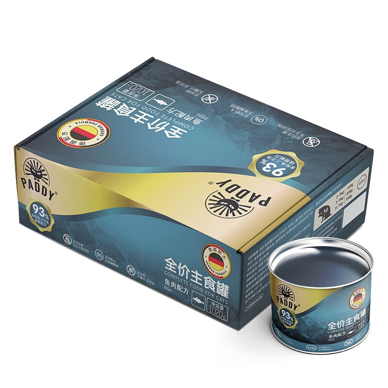 Paddy Time canned cat 190g*6 staple food cans, grain-free fish, pet snacks for adult and young cats, full price wet cat food, nutrition and fattening