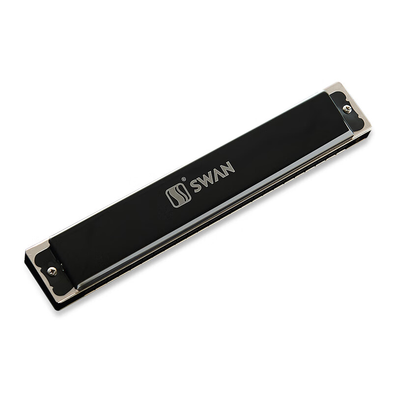 Swan (SWAN) 28-hole polyphonic harmonica imported from Japan gongs beginner advanced adult professional playing harmonica C key black