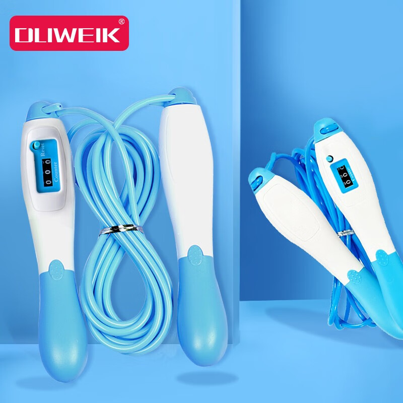 Duweck mechanical counting skipping rope adult fitness men's and women's sports equipment professional figure competition rope blue