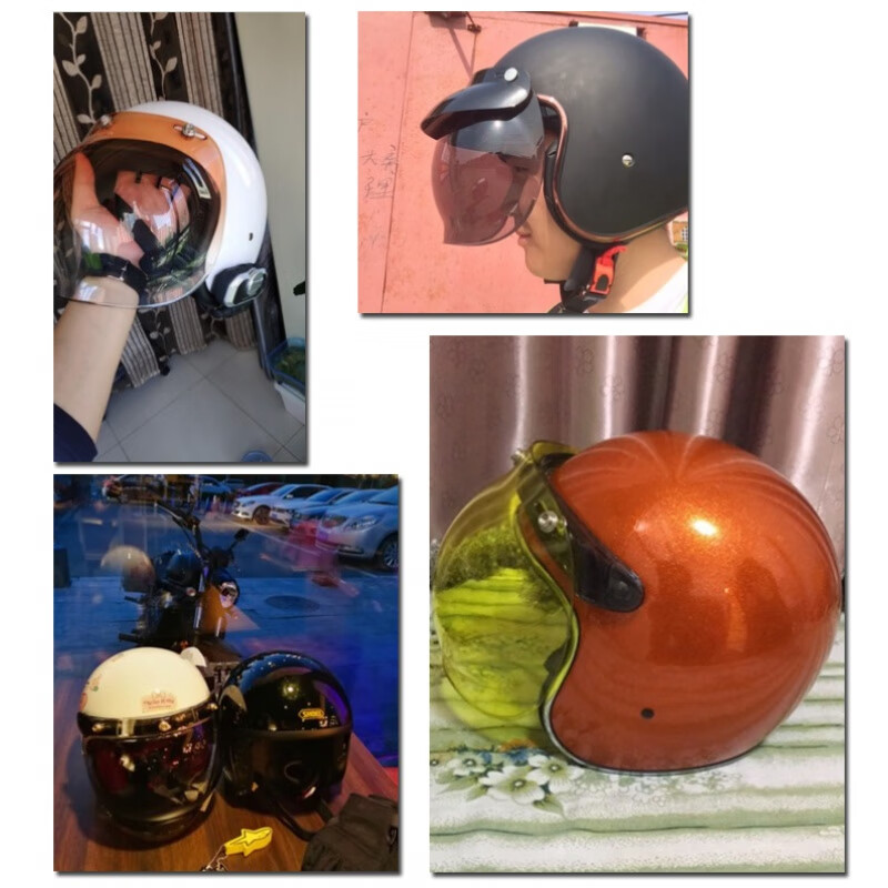 Orz motorcycle retro helmet bubble mirror goggles half-cover helmet half helmet windproof universal transparent lens sunglasses transparent single bracket