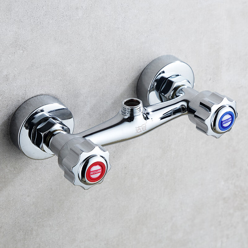 Jieguan mixed water valve hot and cold faucet double switch shower head household concealed bathroom bath electric water heater double control shower set B