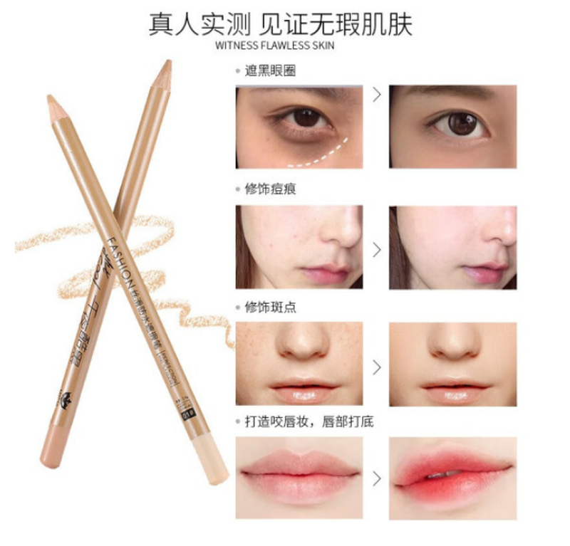 Midnight cool concealer pen for women's eyebrows, special eyebrow modification and concealing eyebrow shaping pen, concealer changing eyebrow concealer pen artifact, 1 natural color + 1 ivory white