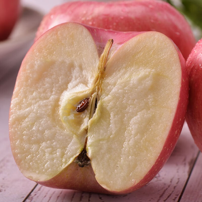 Sweet and drunk Yantai apple Qixia red Fuji fresh fruit fresh Shandong specialty crispy sweet whole box flat fruit gift box gift net weight 5 pounds 85mm