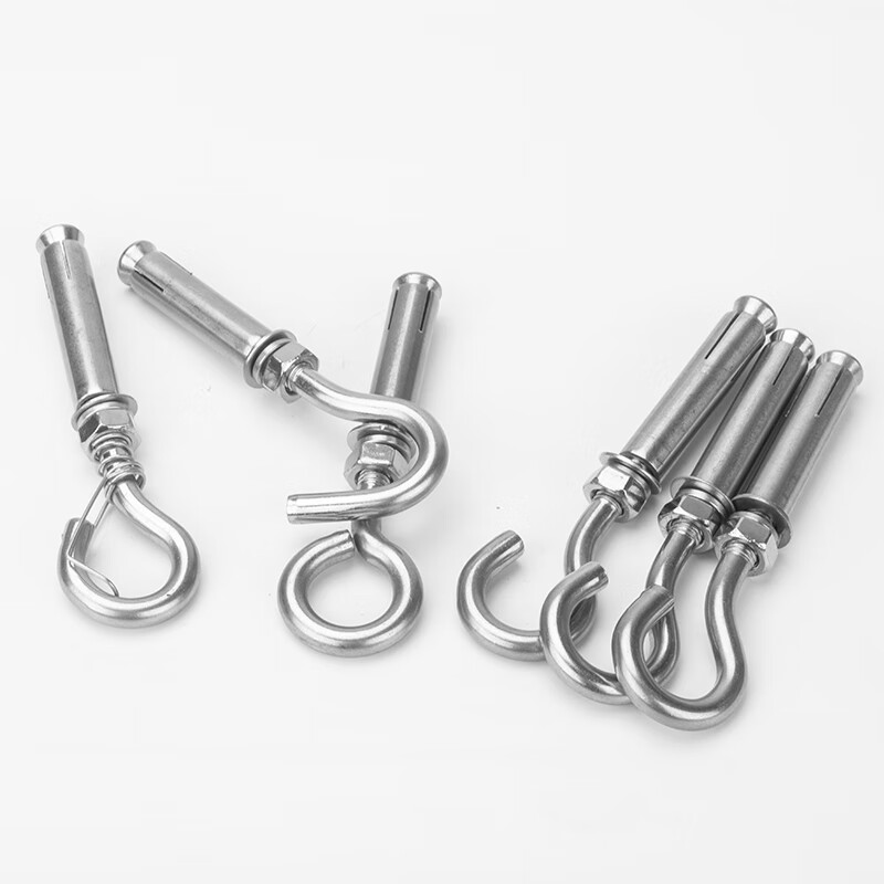304 stainless steel expansion hook with hook expansion screw manhole cover mesh manhole ring hook hook M6M8M10M12 expansion hook M8 (punch 12mm)