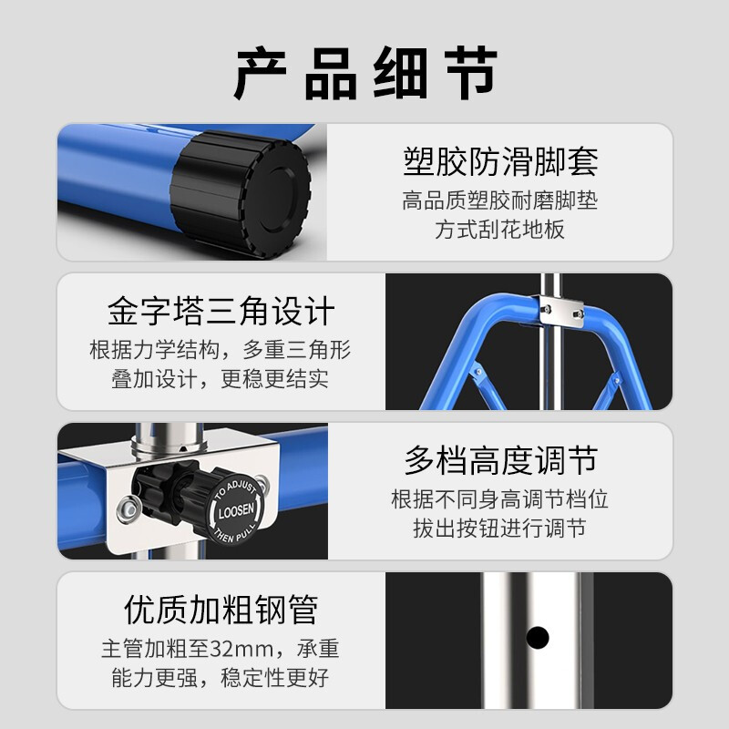 YICHIJIAN horizontal bar indoor pull-up device roll-over exercise stretching training household children's hanging bar fitness equipment upgraded folding horizontal bar