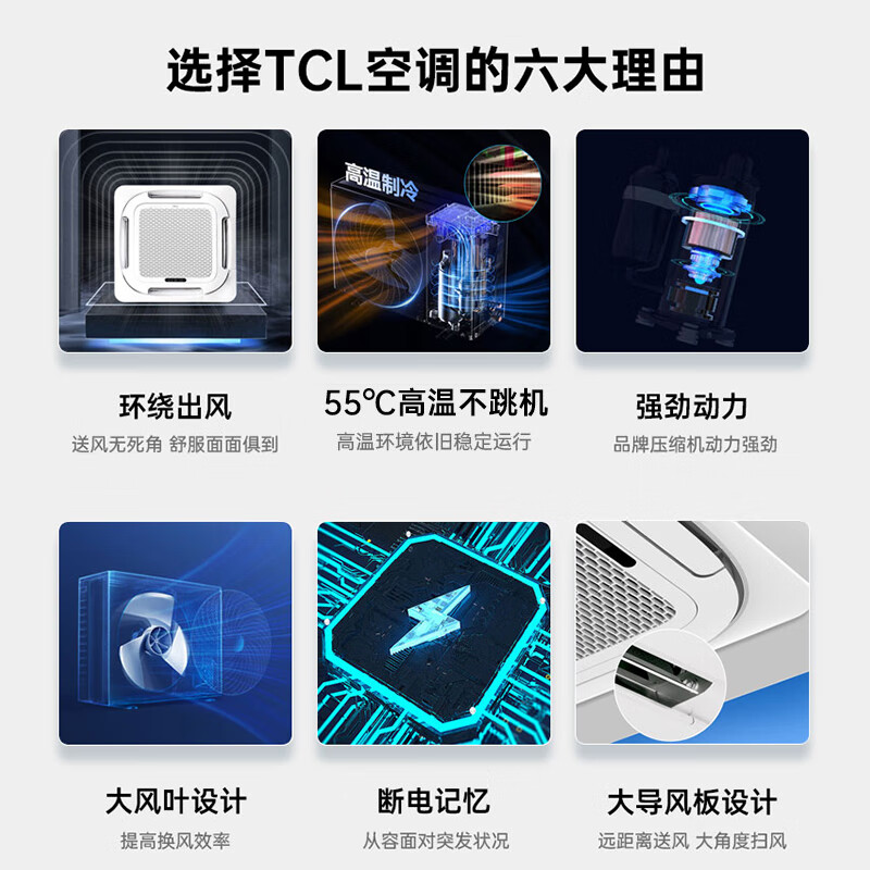 TCL central air conditioner 10 HP one to two, one to three, one to four four-day ceiling air conditioner multi-split commercial air conditioner DC frequency conversion first-level energy efficiency embedded ceiling machine 10 HP first-level energy efficiency one-to-three frequency conversion ceiling air conditioner