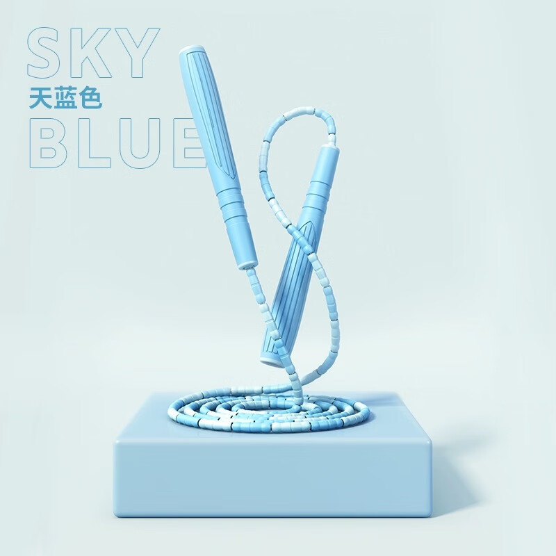 Decathlon (DECATHLON) children's bamboo skipping rope for primary school students, children's beginner sports professional figure high school entrance examination skipping rope KIDX sky blue, about 240 cm, suitable for under 1.60m