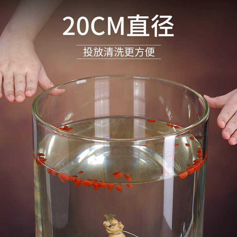 Shandetang high temperature resistant thickened glass wine bottle high borosilicate glass special wine container household large diameter wine jar wine jar 15 catties + faucet + mortise and tenon seat heat resistant and thickened