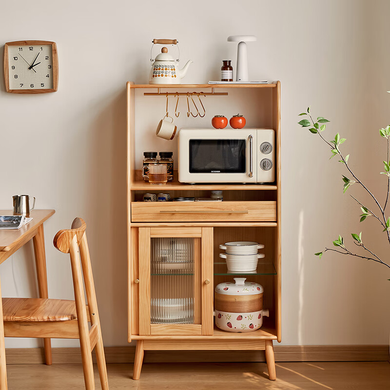 Xihao (XIHAO) sideboard solid wood tea cabinet dining table cabinet wall cabinet living room storage cabinet wall cabinet storage cabinet home wine cabinet solid wood color 70cm shipped ready-delivered to home