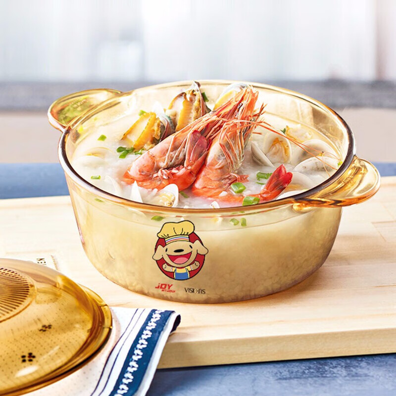 Corning (VISIONS) 1.5L+2.25L crystal clear soup pot stew pot cooking pot two-piece pot set VS-1522/JD