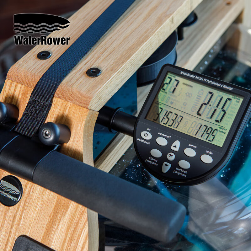 WaterRower (WaterRower) imported from the United States, home indoor smart water resistance rowing machine, double-track solid wood fitness equipment, oak model, track with engraved LOGO, Jingzhi model