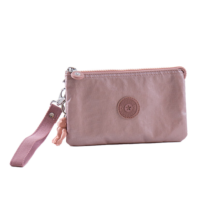 Keplin Keplin Waterproof Monkey Clutch Casual Fashion Nylon Handbag Thick Fabric Three-Layer Coin Purse Mobile Phone Bag Spray Painted Rose Gold