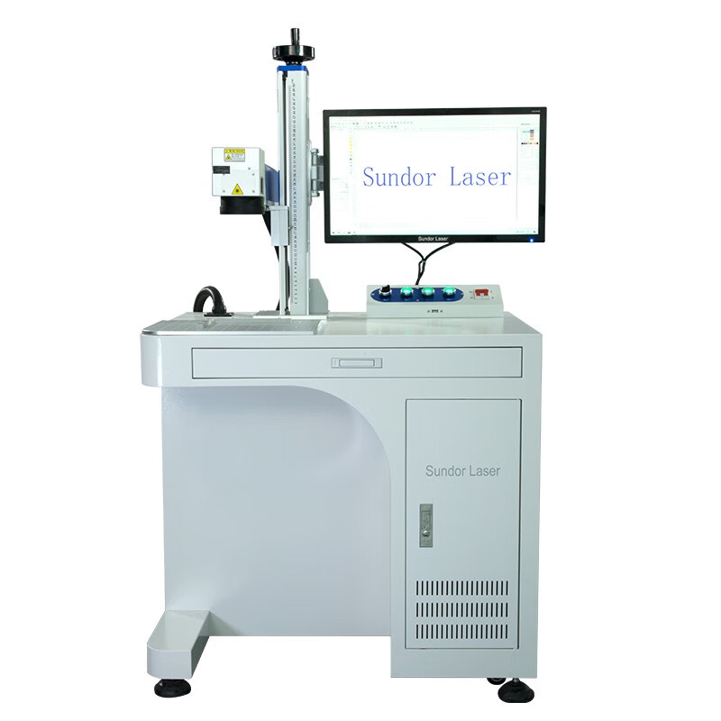 Sundor industrial fiber laser engraving machine marking machine metal nameplate label coding machine lettering pattern printer cabinet type KF-L60 (60 watts)