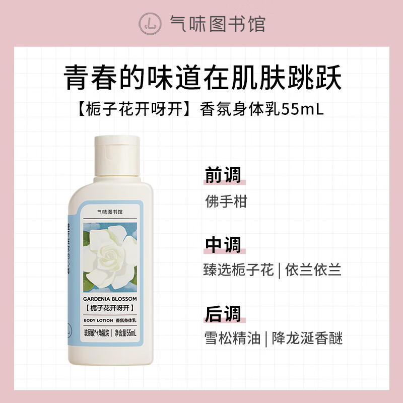 Scent Library Fragrance Shower Gel Perfume Body Lotion Shampoo Set Shower Gel Moisturizing Lotion Travel Set Cleansing, Moisturizing and Fragrance Gardenia Blooming Body Lotion 55ml