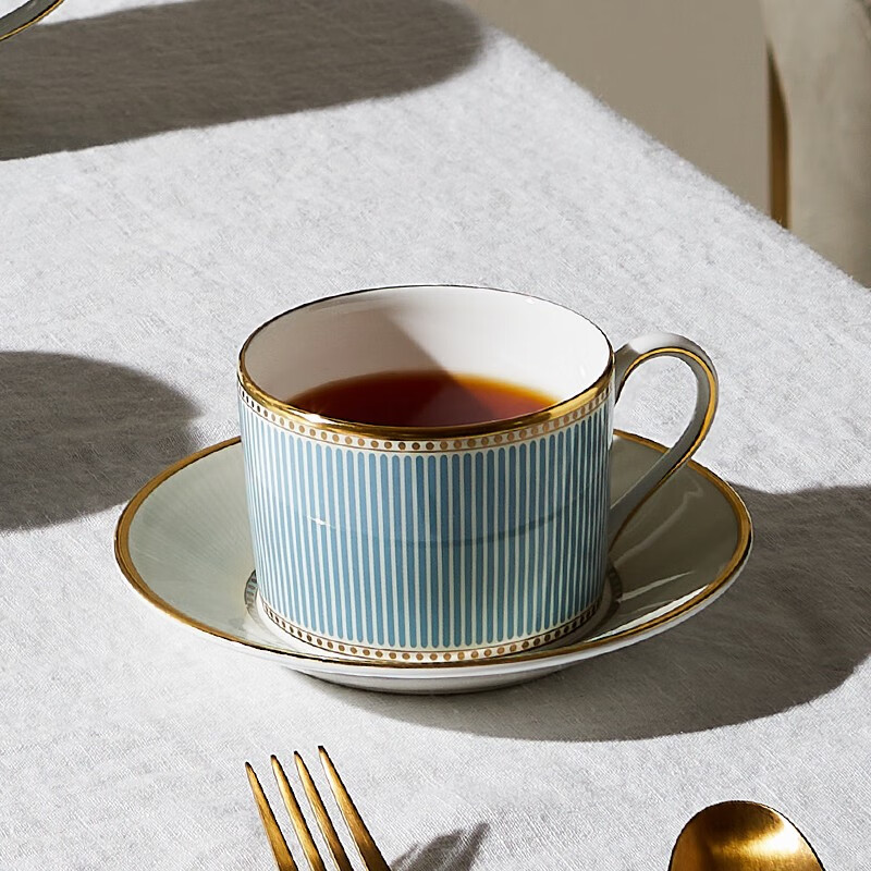 Wedgwood Eternal Light Cup and Saucer Set Bone China Coffee Cup and Saucer Light Luxury Afternoon Tea Cup and Saucer Home Eternal Light Cup and Saucer Set