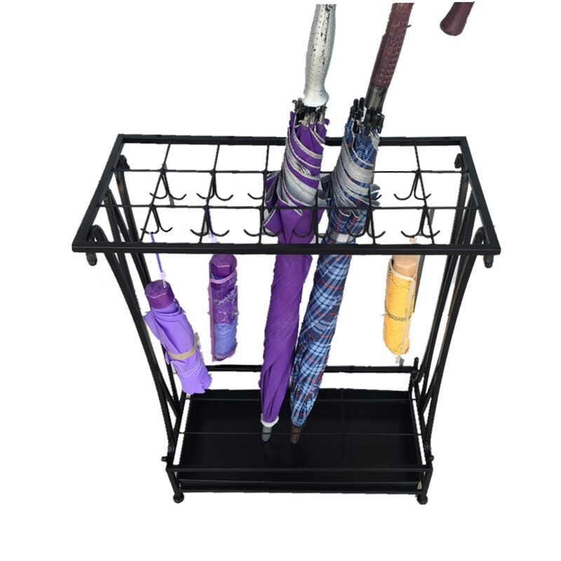 Umbrella stand hotel lobby floor-standing creative umbrella bucket iron umbrella storage rack hanging umbrella stand 36 holes 32 hooks bronze bold and enlarged