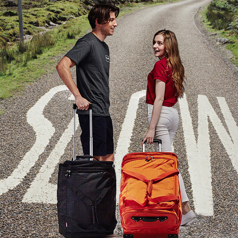 LUCKY CLUB trolley bag travel bag Oxford cloth portable canvas short-distance boarding backpack luggage bag 20 inches calm black