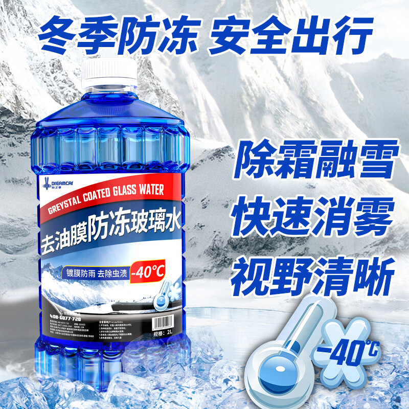 DREAMCAR winter antifreeze glass water, car windshield liquid, universal degreasing film for all seasons, wiper water, shellac removal - 40 -15 degrees, two bottles, degreasing film, winter antifreeze