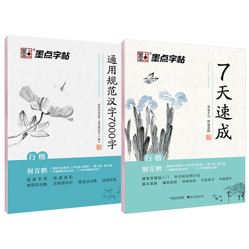 Jing Xiaopeng Xingkai Beginner's Copybook General Specifications Chinese Characters Beginners 7000 Commonly Used Characters Xingkai Ink Dots Hard Pen Xingkai Copybook Practice Calligraphy College Students' Xingkai Beginner's Copybook Practice Copybook for Adults Connected Calligraphy Copybook (Set of 2)