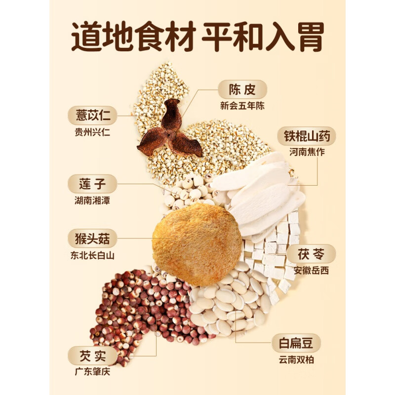 Gufuyou ancient Bazhen powder, spleen and stomach comprehensive health care for children, yam ready-to-eat nutritious breakfast meal replacement, buy 2+1 3 cans, initial effect