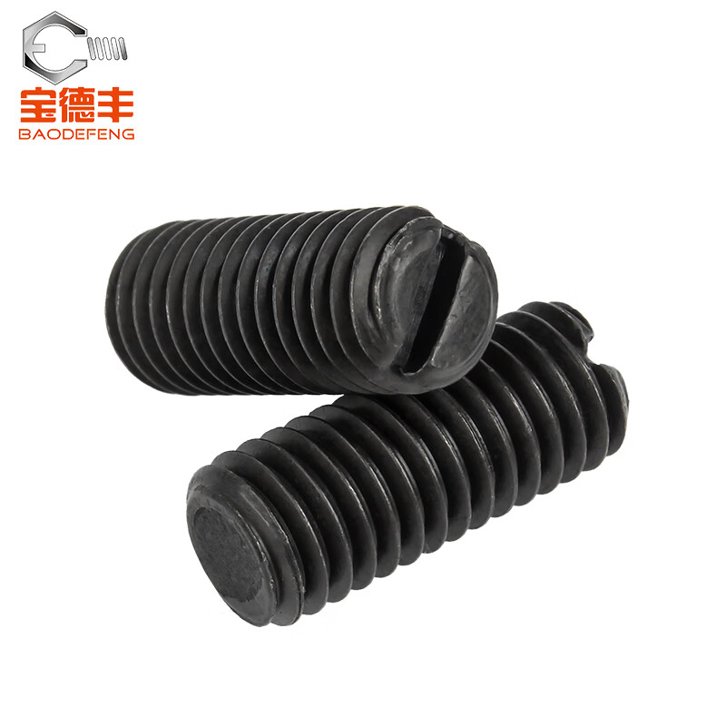 Baodefeng 4.8 grade iron black flat end set screw GB73 slotted headless machine meter top screw stop screw M3x3 (200 pieces)