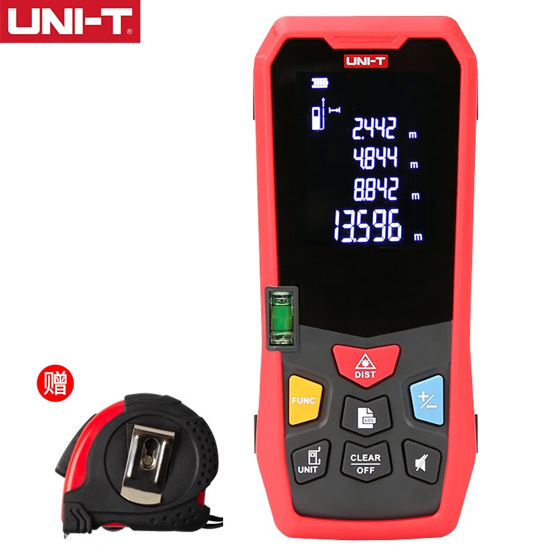 UNI-T rangefinder laser electronic ruler handheld infrared measuring instrument high-precision indoor inspection room measuring instrument LM50 (50 meters/with level bulb/dry battery)