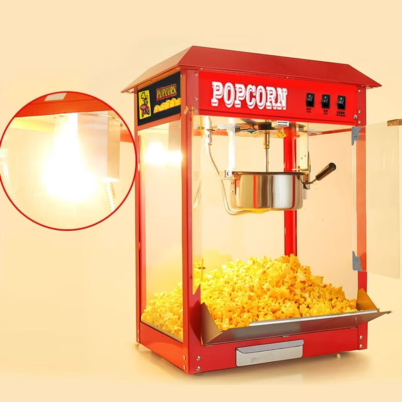 Dekebang's new commercial popcorn machine for stalls, fully automatic machine, electric popcorn popcorn machine, cinema 803 flat top popcorn machine + 50 bags of raw materials