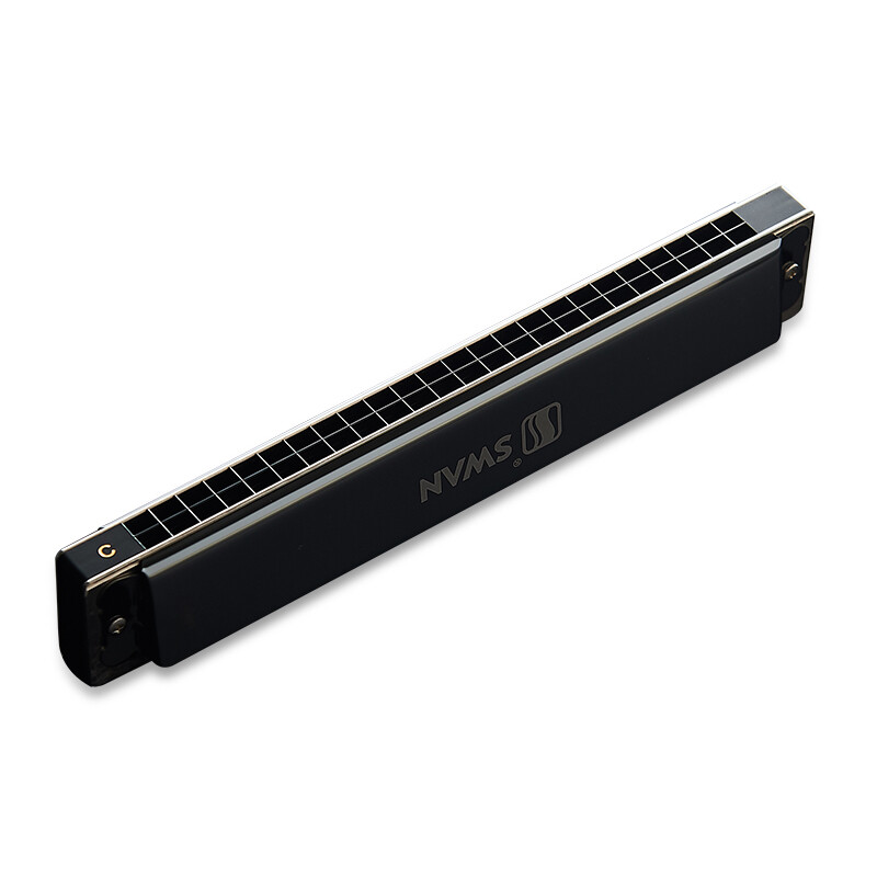 Swan (SWAN) 28-hole polyphonic harmonica imported from Japan gongs beginner advanced adult professional playing harmonica C key black