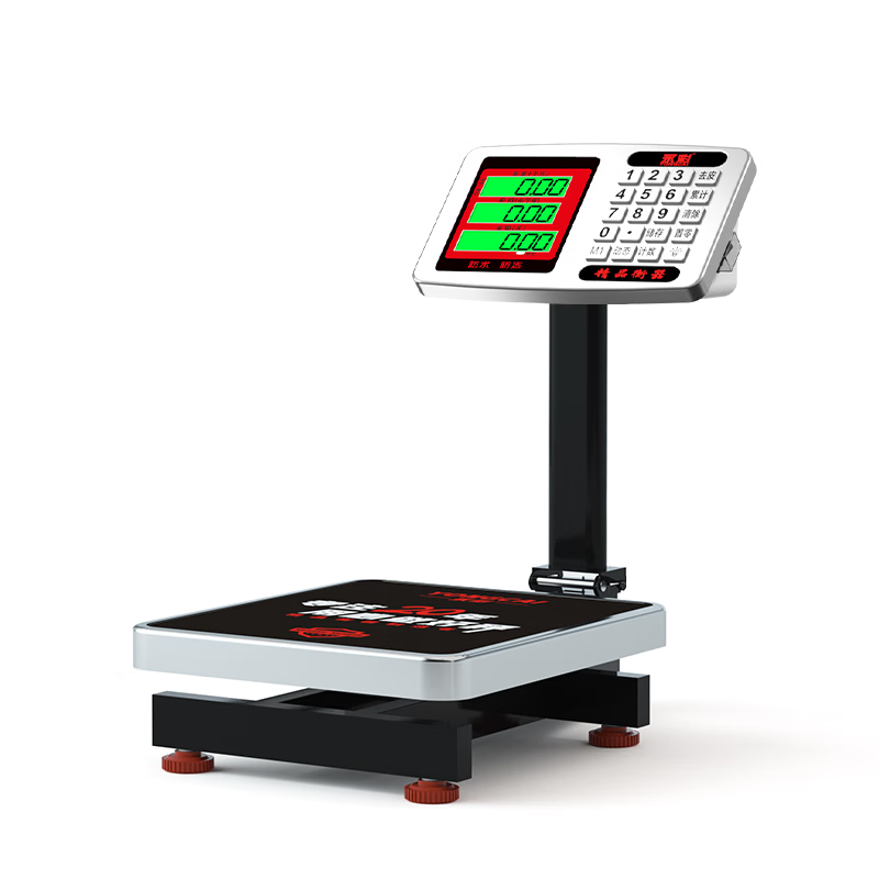 Yongcai weighing electronic scale commercial platform scale 60kg high-precision stainless steel meter supermarket fruit commercial pricing scale folding electronic weighing platform scale floor scale vegetable selling platform scale 60kg digital red letter