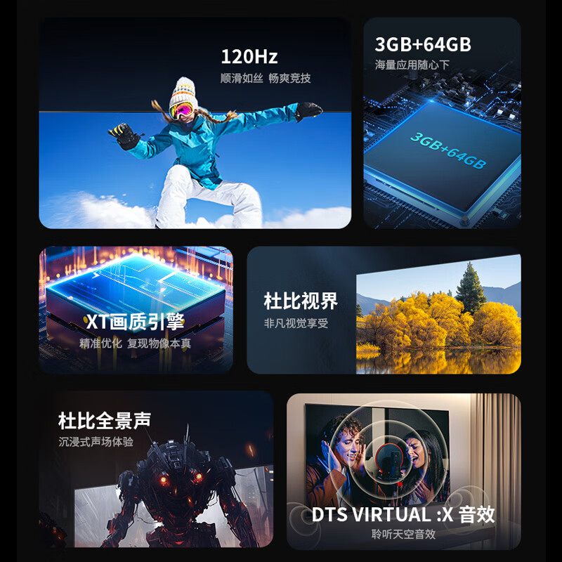 SHARP TV 55/65/75/86 inches 120Hz high brush Dolby Vision MEMC HDR10 4K ultra high definition full screen LCD TV GM6000A series 55 inches 120Hz high brush Dolby Vision Atmos Home installation (seat installation)