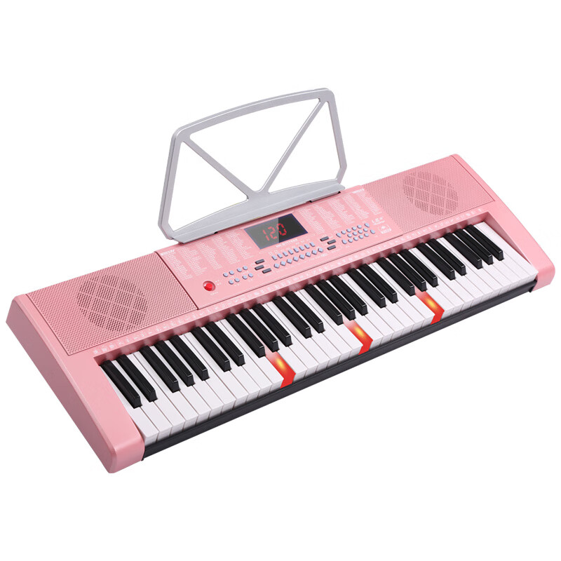 Meirkergr MK-288 pink smart version + piano stand 61-key multi-function teaching electronic keyboard for children beginners musical instrument connection microphone headset mobile phone pad with piano stand