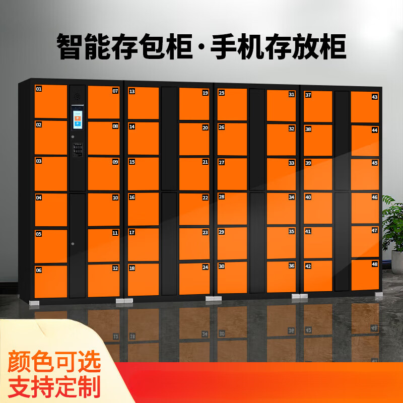 Supermarket Electronic Bag Storage Cabinet Smart Locker Mobile Phone Locker Barcode Fingerprint Scan Code Face Recognition WeChat Cabinet 12 Doors Fingerprint Model