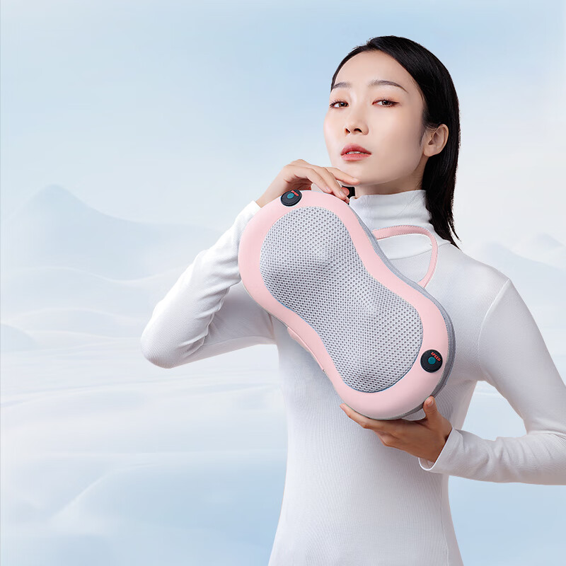 Miaojie M3 cervical spine massager waist massager massage hot compress pillow shoulder neck waist back legs multifunctional home office car practical birthday gift for men and women pink