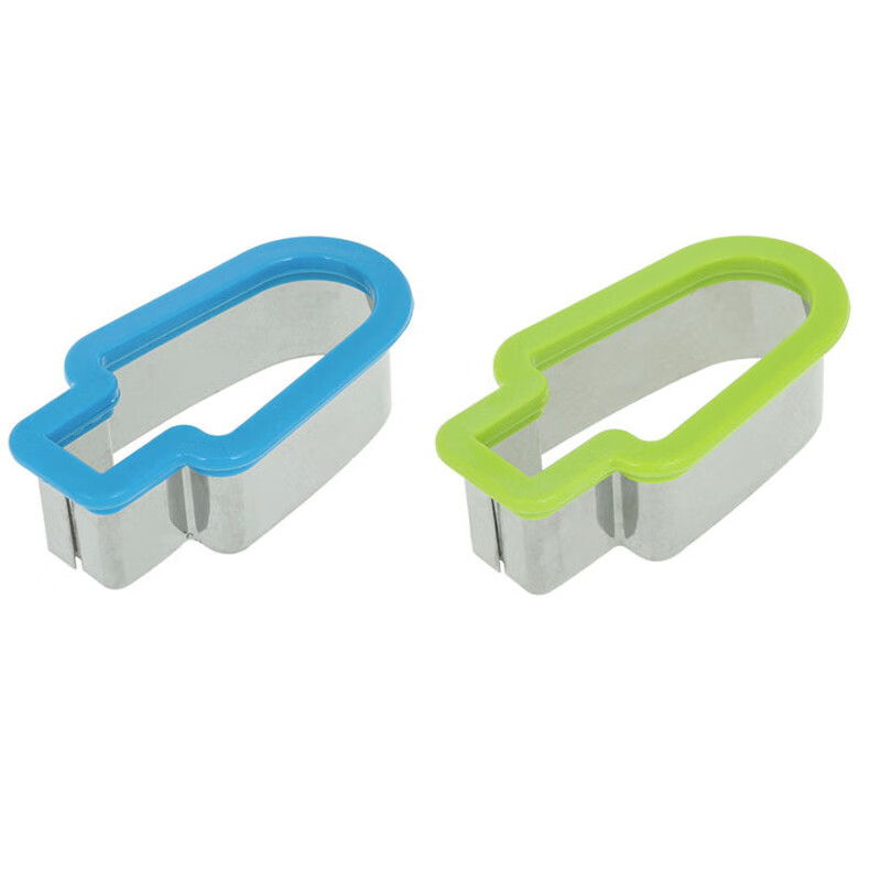 Ruoyu Creative Fruit Platter Mold Watermelon Slicer Ice Cream Popsicle Shape Stainless Steel Fruit Slicing Tool Watermelon Ice Cream Mold - Green 2 Pack
