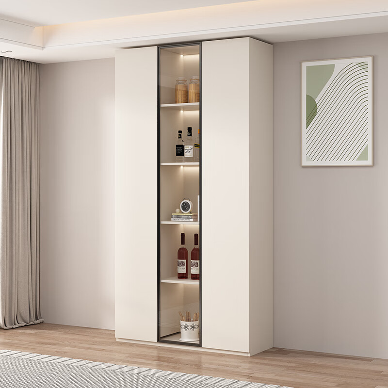 Honghuai tree birch cream style solid wood sideboard against the wall integrated living room wine cabinet multi-functional storage kitchen cabinet customization E type 160 40 240